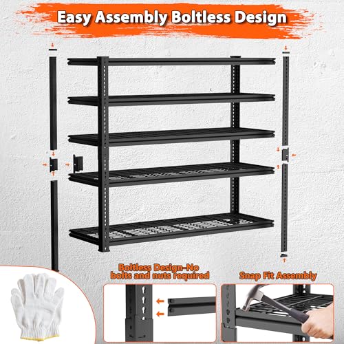 Storage Shelves Heavy Duty (5 Tier 60"W x 24"D x 78"H)