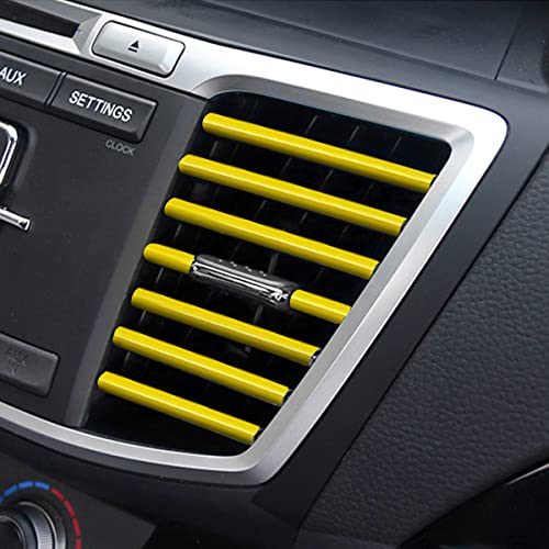 20PCS Waterproof Bendable Car Air Vent Trim Strips (Yellow)