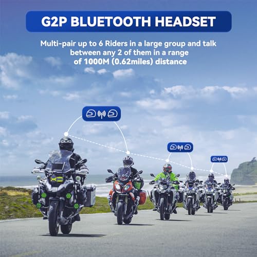 G2P Motorcycle Helmet Bluetooth Headset (Black 1)
