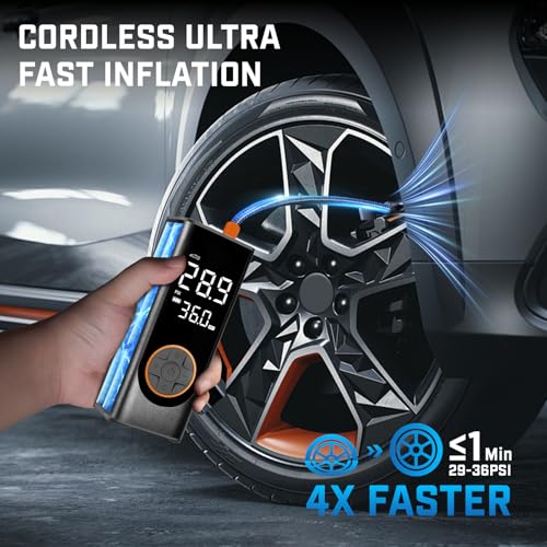 Tire Inflator Portable Air Compressor (Black(35 L/Min))
