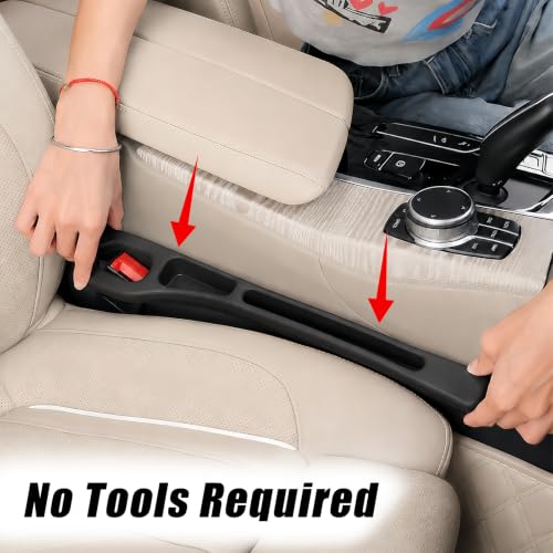 Car Seat Gap Filler Organizer 2 PCS Black Universal Seat Gap Plug Blocker Anti (Style 3 / Black)