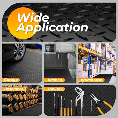 7.8 x 20 FT Garage Floor Mat (7.8 x 20 FT / Black)