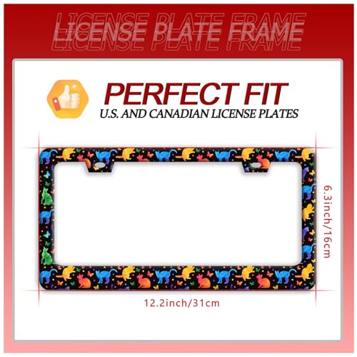 Colorful Cute Cat Pet Stainless Steel License Plate Frame for US Cars Decor (Colorful Cat)