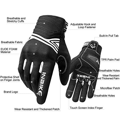 Motorcycle Gloves Breathable Mesh Touchscreen Hard Knuckles (White / Small)