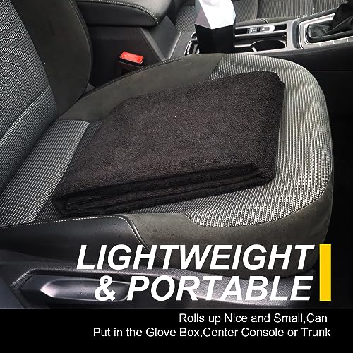 Back Seat Cover for Car Trucks Van SUV (Rear Bench Seat Towel / Black)