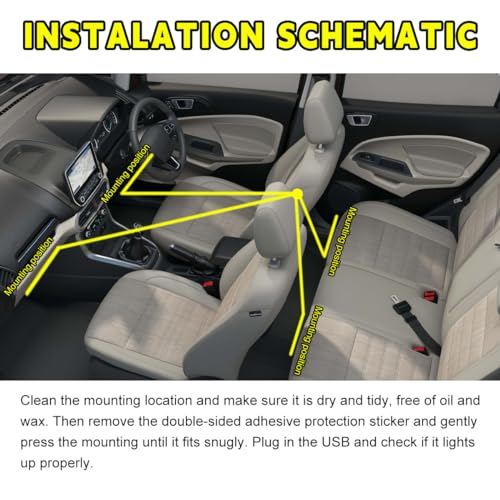 Car LED Strip Light (White / 48 LED, USB Port)