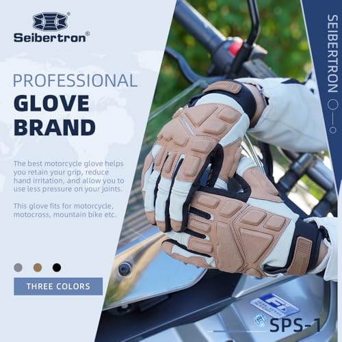 SPS 1 Unisex Touchscreen Road Racing Motorcycle MTB Sports Gloves Also fit BMX MX ATV Mountain Bike Bicycle Cycling Off (Khaki SPS-1 / M Adult)
