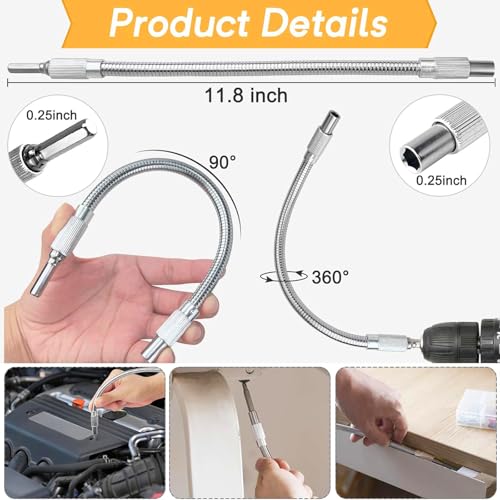 17Pcs Tools Flexible Drill Bit Extension (16*black)