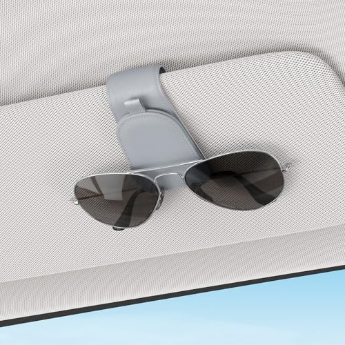 Magnetic Sunglass Holder for Car Visor (Light Gray)