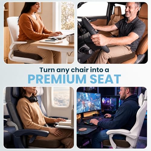 Extra Large Gel & Memory Foam Seat Cushion (Brown / X-Large)