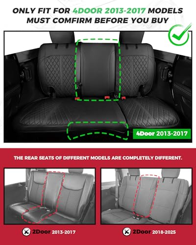 for Jeep Wrangler Leather Custom Car Seat Covers Full Set 4 Door (Black / JK 13-17 4 Door)