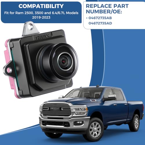 04672735AD Rear View Backup Camera Fit for Ram 2500 3500 6.4 (Fit for Ram 2500 3500 6.4/6.7L 2019-2023)