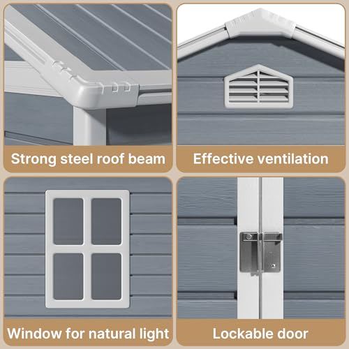 6x4 FT Outdoor Storage Shed with Floor (6.4 ft x 4.4 ft)