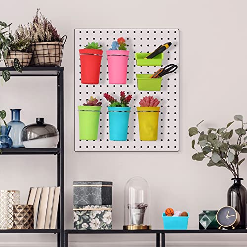20 Pcs Pegboard Bins and Cups Accessories with Hooks (Mixed Color)