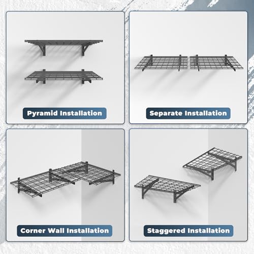 2 Pack Wall Mounted Garage Shelving (2 pack-2x3ft)