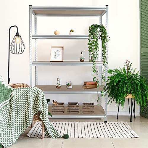 5 Tier Shelving Unit (48"W x 24"D x 72"H(Aluminum Finish))