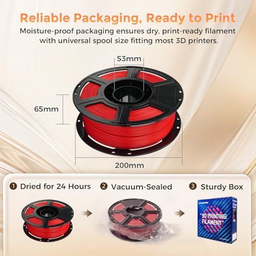 PLA Filament 1.75mm + (Matte Red)