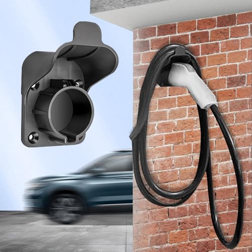 Wall Mount EV Charger Holder for SAE J1772|Universal Charging Cable Organizer Holster|Weatherproof Electric Car Plug Dock|Space Saving Indoor
