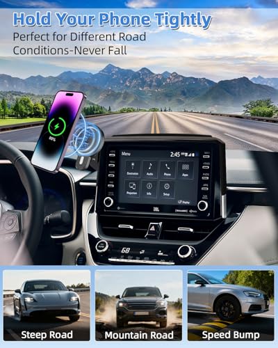 Car Phone Mount for 2019 (Corolla 2019-2026/Corolla Cross 2022-2026 (8 inch) / Magsafe+ Wireless Charger)