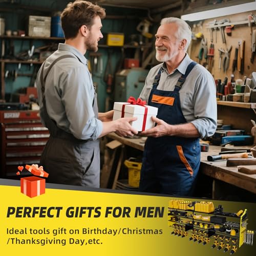 Power Tool Organizer Wall Mount with 12 (Yellow / 12-Drills Holders)
