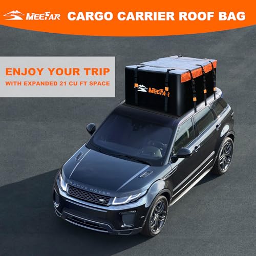 Car Roof Bag Rooftop Cargo Carrier Bag Waterproof 21 Cubic Feet roof Cargo (21 Cubic Feet)