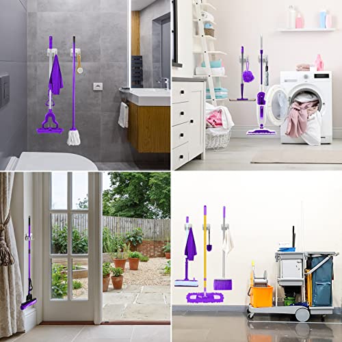 Broom Holder Wall Mount Screw Drilling (Silver)