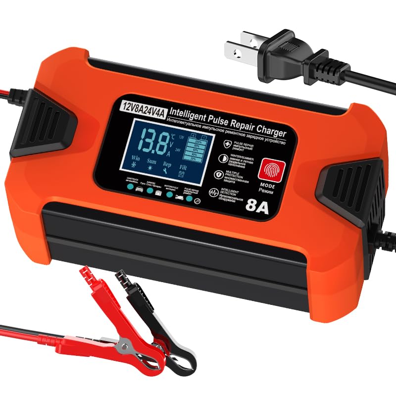8 Amp Smart Car Battery Charger and Maintainer