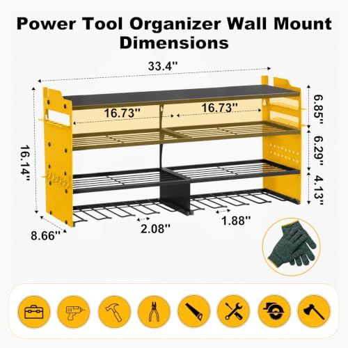 Power Tool Organizer Wall Mount (Yellow)