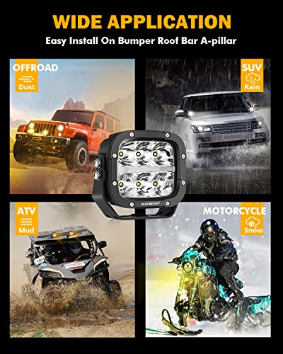 XP Ultra Series 5 Inch LED Pod Lights Offroad Light with Amber DRL (XP-Ultra 5 Inch Amber/White Combo & DRL)