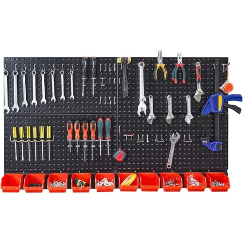 Metal Pegboard Wall Panels (Black / 2PC)