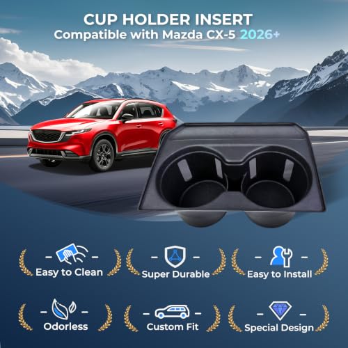 Center Console Cup Holder Inserts for Mazda CX5 2026 (Fits for 2026+ CX-5, Front)