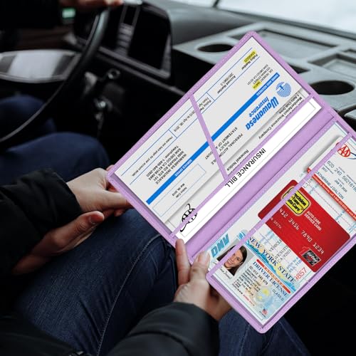 Car Registration & Insurance Card Holder (Purple)