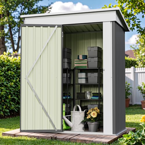 5x3 FT Outdoor Storage Shed (Gray / 5x3 FT)