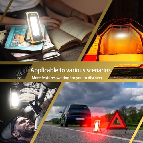Portable Rechargeable Magnetic Work Light (USB + Solar Charging / Yellow)