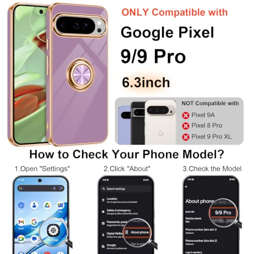 for Google Pixel 9 (Purple / 6.3" Pixel 9/9 Pro)