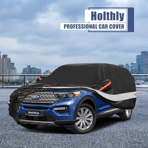 10 Layers SUV Car Cover Custom Fit for Ford Explorer (Black Gray / Custom Fit for Ford Explorer)