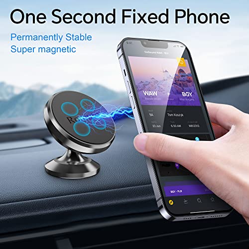 2 Pack 】 Magnetic Phone Holder for Car Dashboard【Strong Magnet】iPhone Magnetic Phone Mount for Car Phone Holder 【4 Metal Plate】Cell Phone Holders for Your Car Mount for iPhone 17 Pro Max Air 16 15 (Black)
