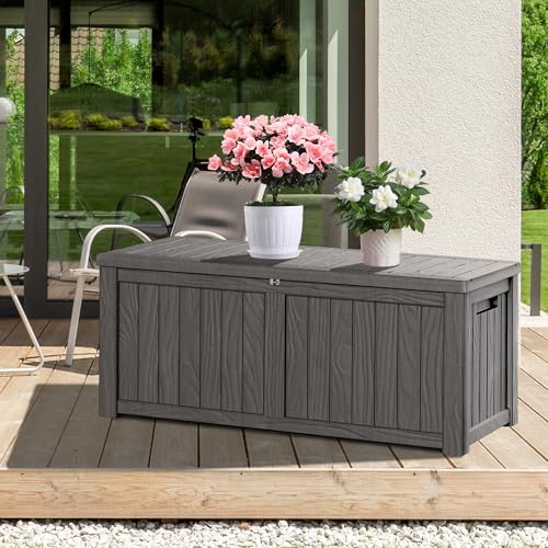 150 Gallon Outdoor Storage Box for Patio Furniture (150 gallon / Grey)