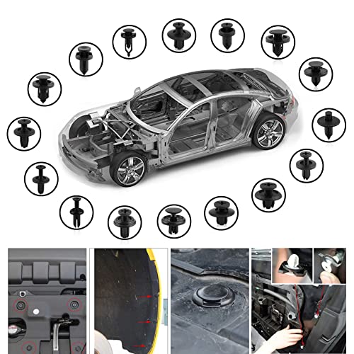 Car Push Retainer Clips 750pcs with 16 Popular Push Pins for Auto Parts (Car Clips 751PCS-Blue)