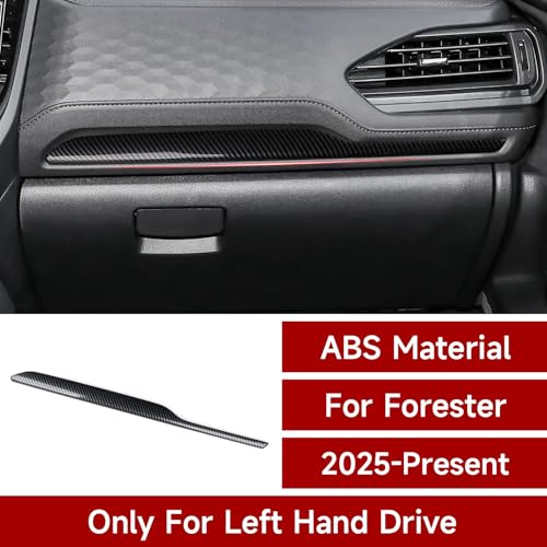 Car Sticker ABS Carbon Fiber Copilot Dashboard Strip Panel Decal Interior Trim Cover Only for Subaru Forester 2025 2026 Accessories (Copilot Dashboard Strip Decal)