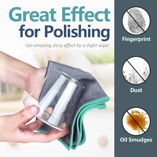 Glass Polishing Streak Free Miracle Cleaning Cloth (Grey-green)