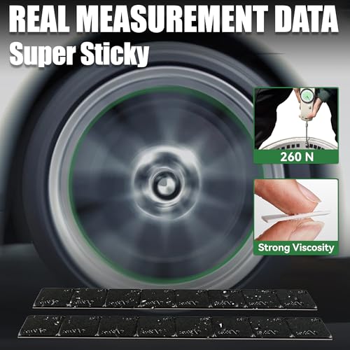1 2 oz Stick On Wheel Weights 144pcs 72oz Low Profile Black (0.5oz-144PCS / Black)