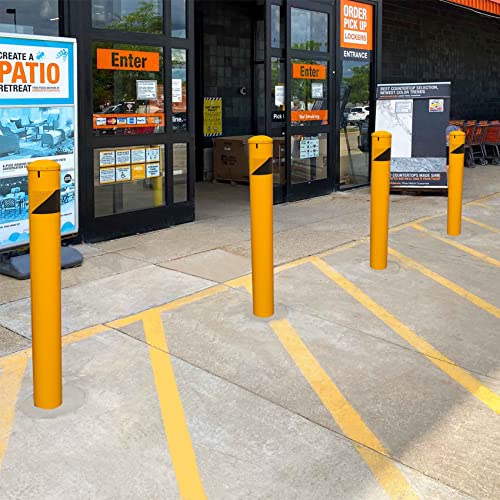 46" High Pour in Place Steel Bollard Post with Removable Cap (46in High x 5.5in Dia)
