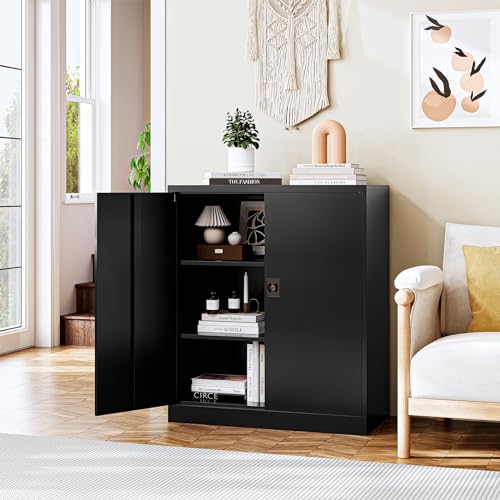 Metal Storage Cabinet (35.5"H / Black)
