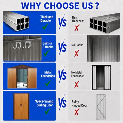 8x10 FT Outdoor Storage Shed (8x10 FT/No Window / Coffee)