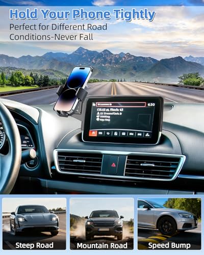 Car Phone Mount for Mazda CX (MX-5 Miata 2016-2023 /CX-3 2016-2021/3 2014-2016 / Auto Lock)