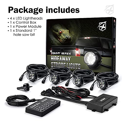 Amber Green LED Hideaway Strobe Lights Kit (Amber Green / 4 pcs)