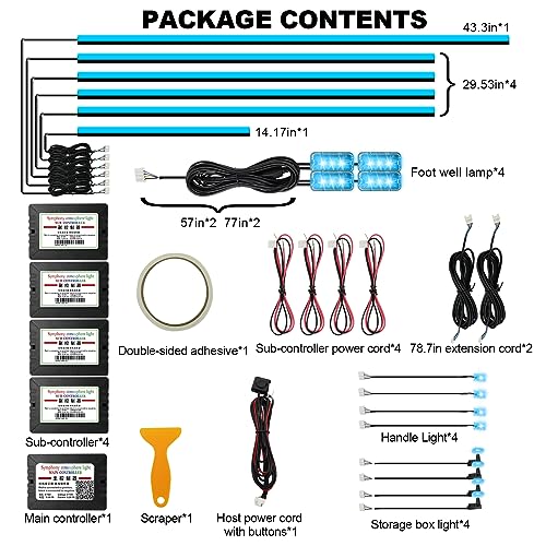 Acrylic Interior Car LED Strip Light (RGB color 18 in 1)
