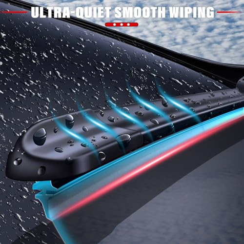 3 Pack Windshield Wiper Blades Replacement for Toyota RAV4 2006 (24"/17"/12")