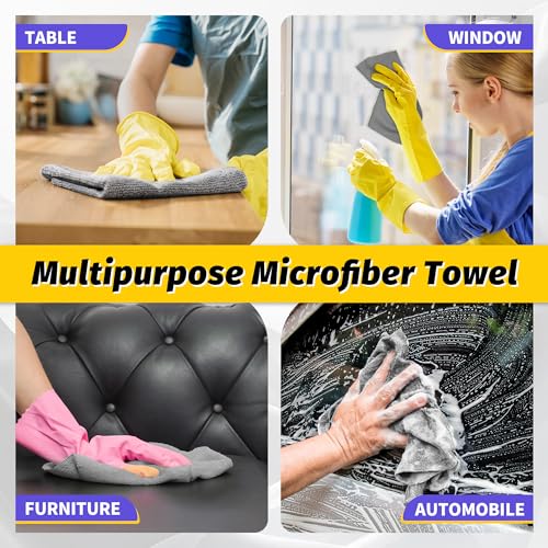 Microfiber Cleaning Cloth (Grey / 150 Pack)